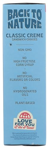 Illustrated ingredients list of Back to Nature Creme Cookies.