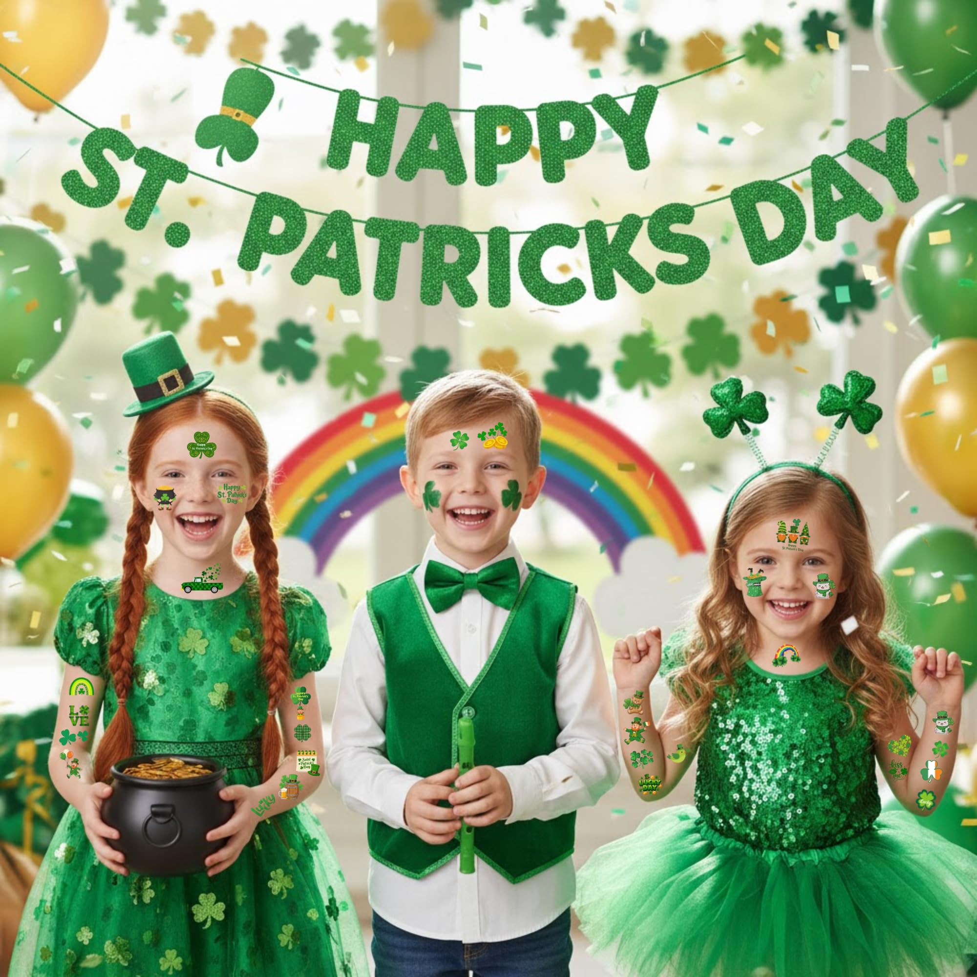 Backtopeia St Patrick's tattoos for craft projects and DIY celebrations.