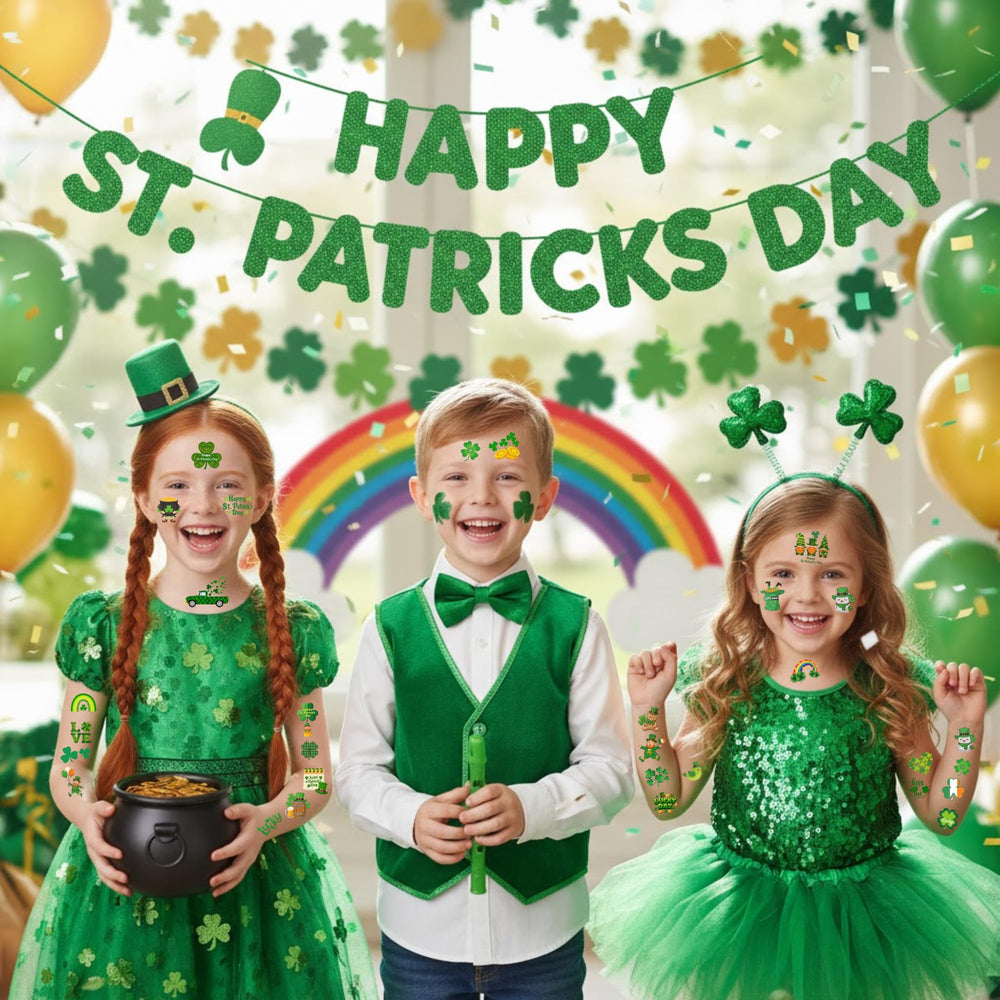Backtopeia St Patrick's tattoos for craft projects and DIY celebrations.