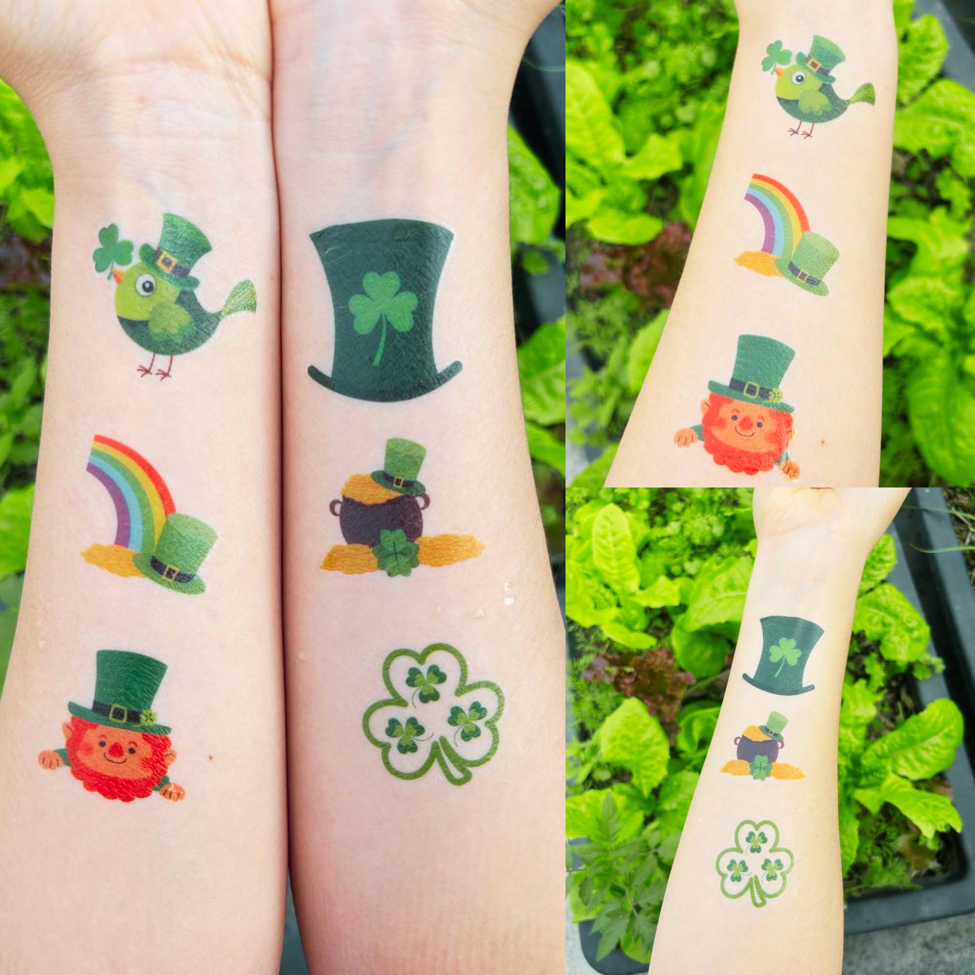 Backtopeia St Patrick's tattoos with colorful designs for kids' fun