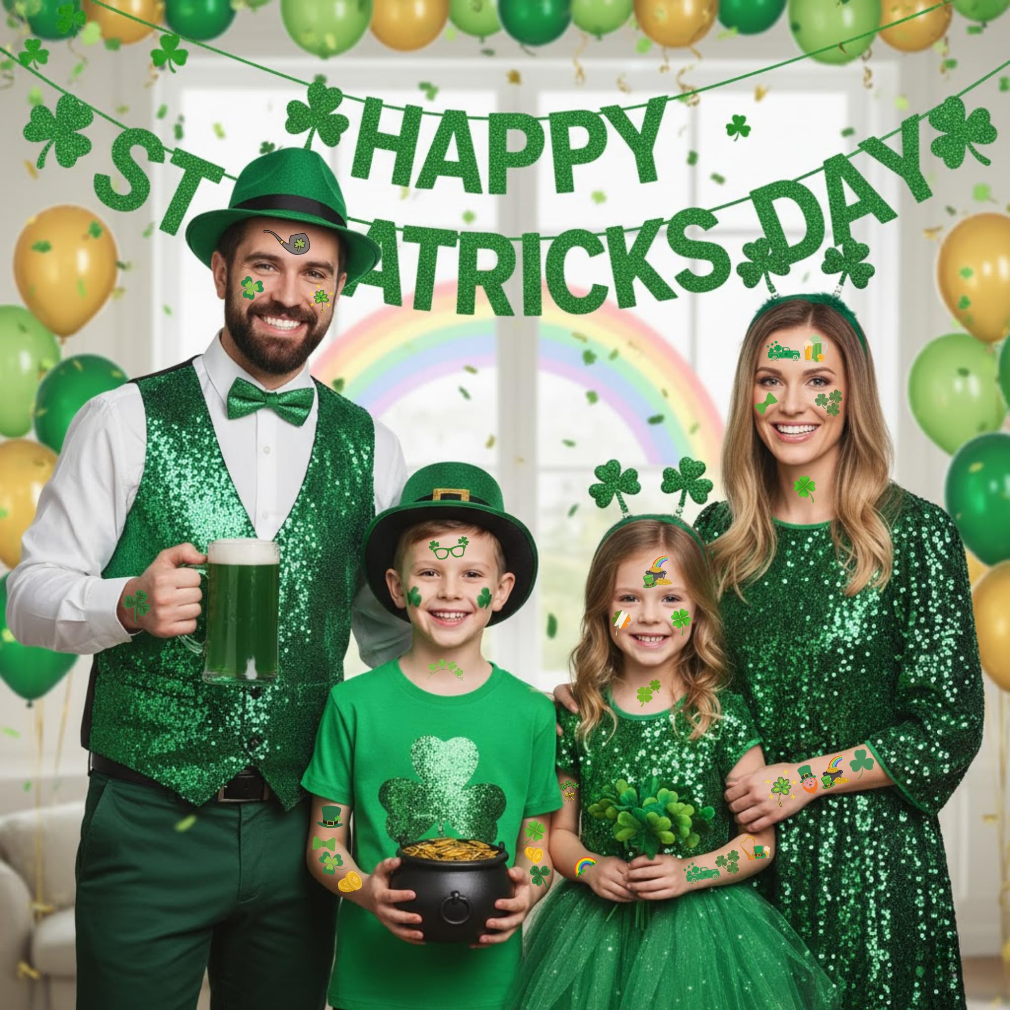Backtopeia St Patrick's tattoos designed for easy application at parties