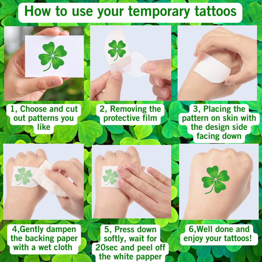 Backtopeia St Patrick's tattoos vibrant greens and golds for flair.