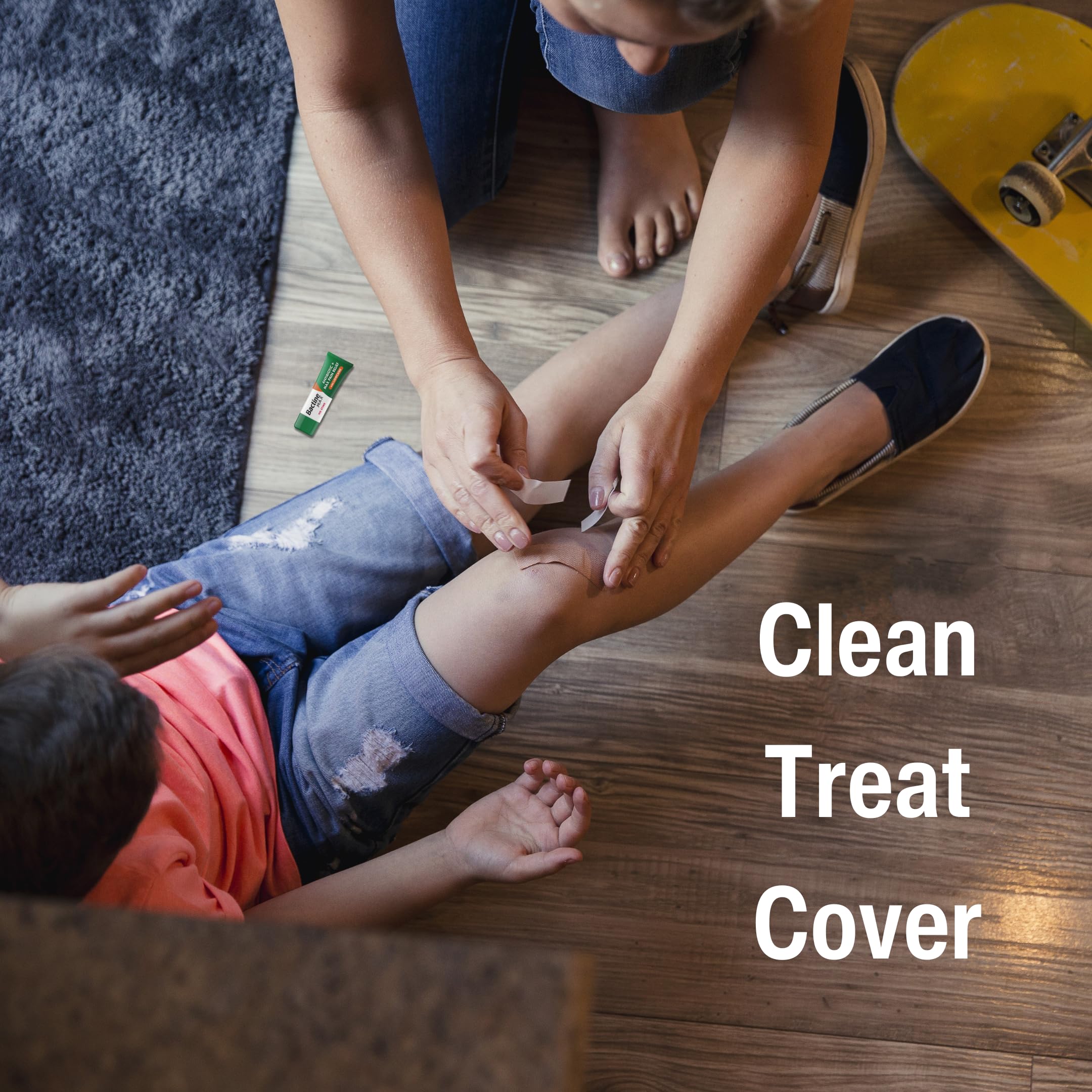Bactine MAX bottle featured in a home first aid kit for everyday protection.