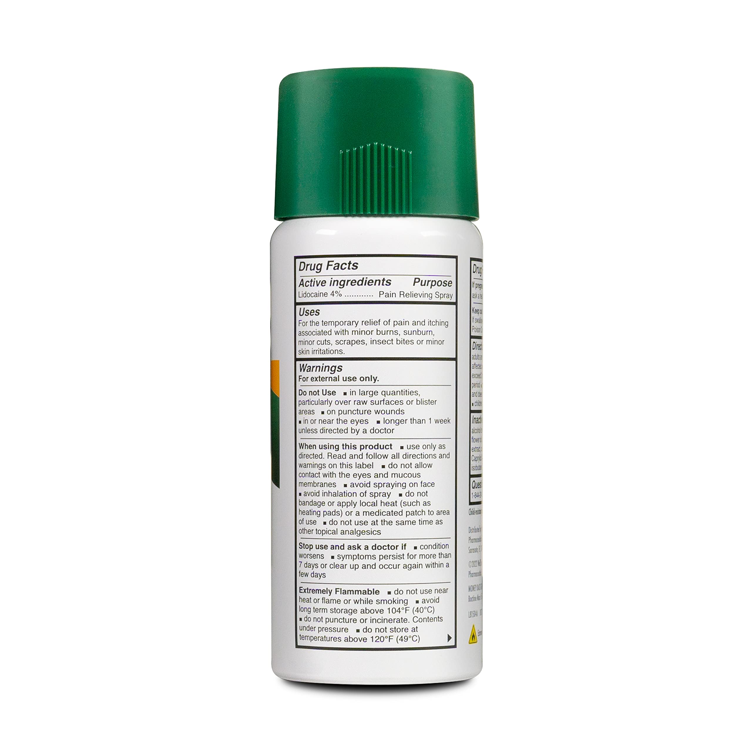 Close-up of Bactine Max Dry Spray nozzle dispensing to soothe minor scrapes.