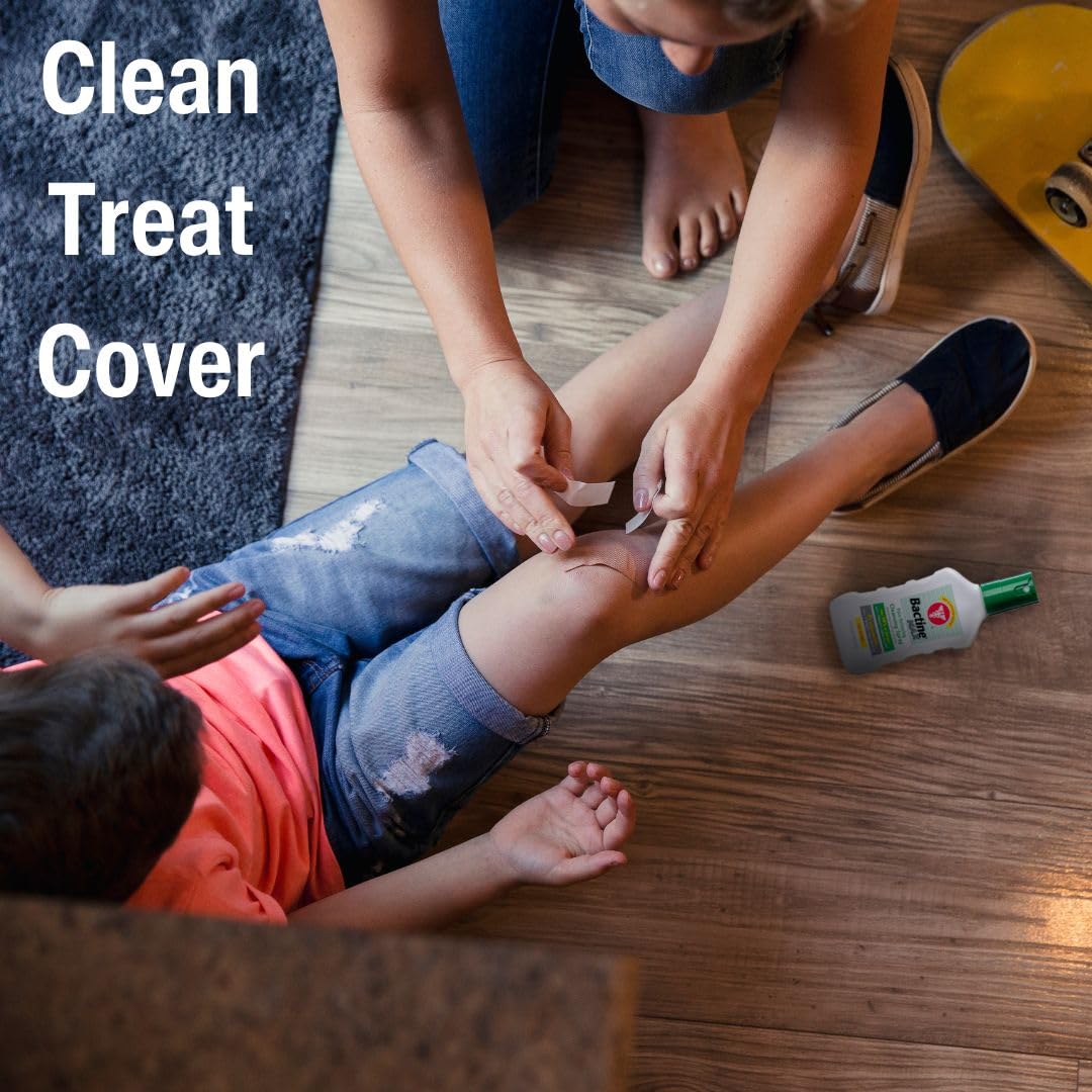 Bactine Max no-sting application cleanses minor wounds without pain.