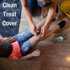 Bactine Max no-sting application cleanses minor wounds without pain.