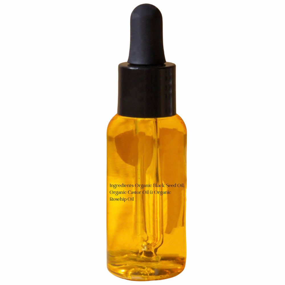 Bad Dog Beauty Glow Oil on a vanity for daily moisturization and glow