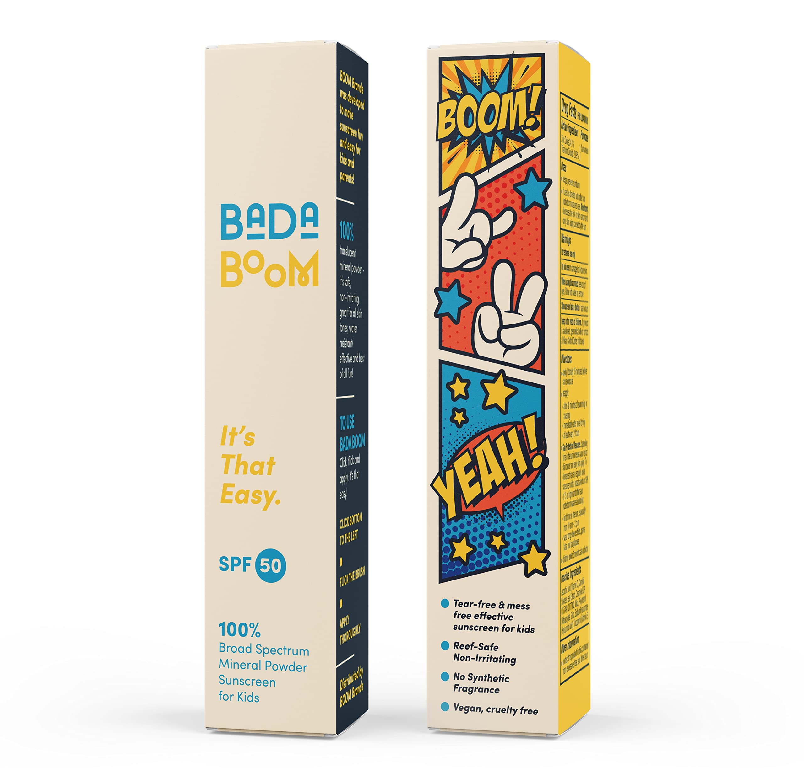 Bada Boom translucent formula non-whitening for all skin tones.