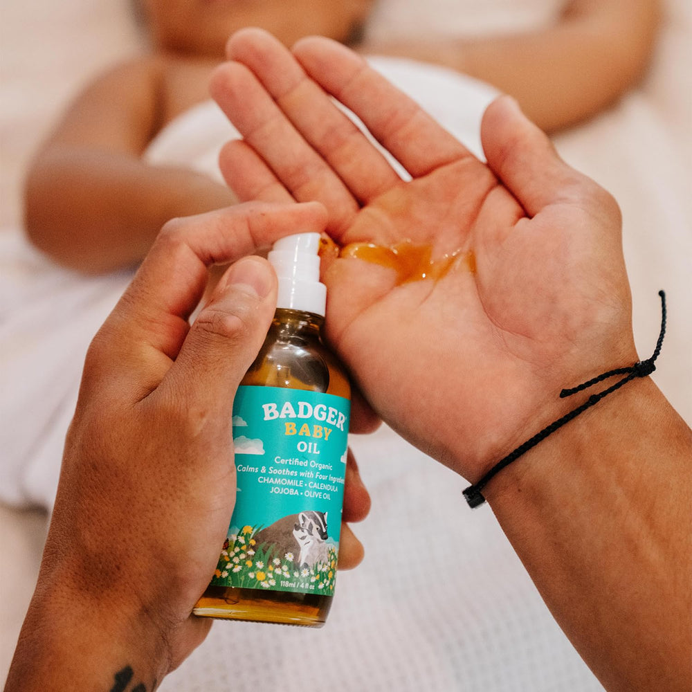 Badger Baby Oil cradle cap treatment highlight a gentle, caring approach.