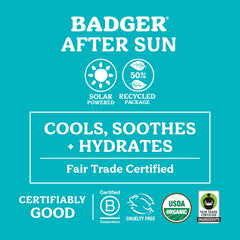User applying Badger AfterSun Balm on sun kissed skin