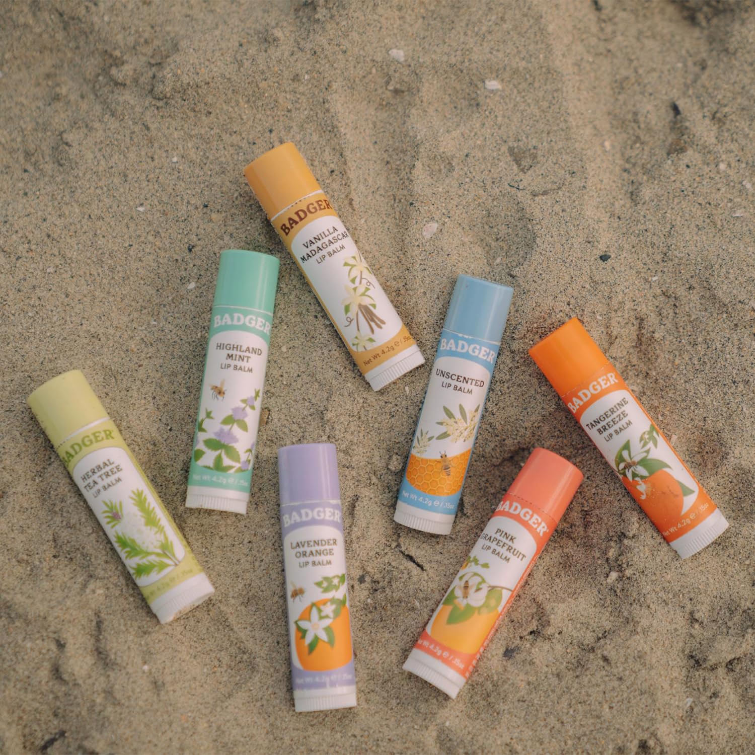 Badger cruelty-free, gluten-free lip balm produced with solar-powered energy