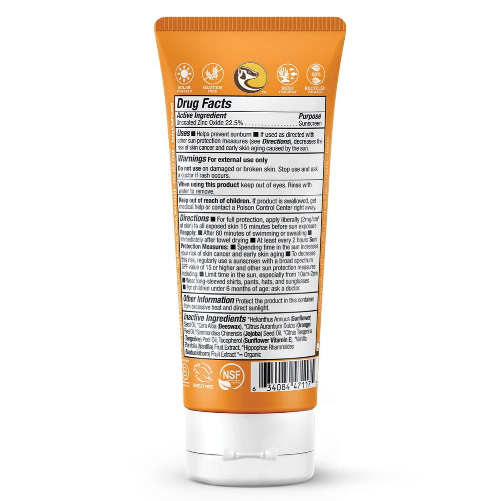 Badger Kids sunscreen bottle pour shows smooth, easy application without white cast