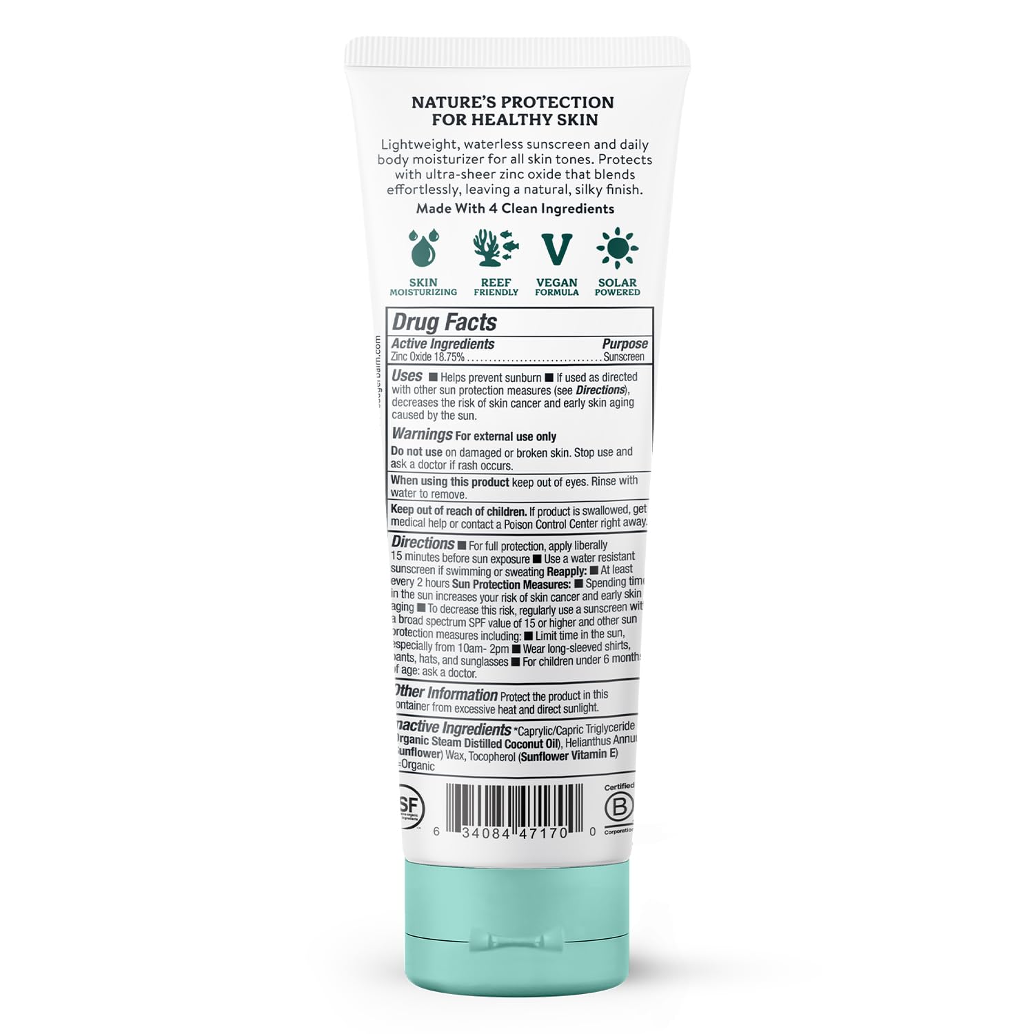 Badger Mineral Daily Sunscreen application-blend shows easy, no-white-cast spreading.