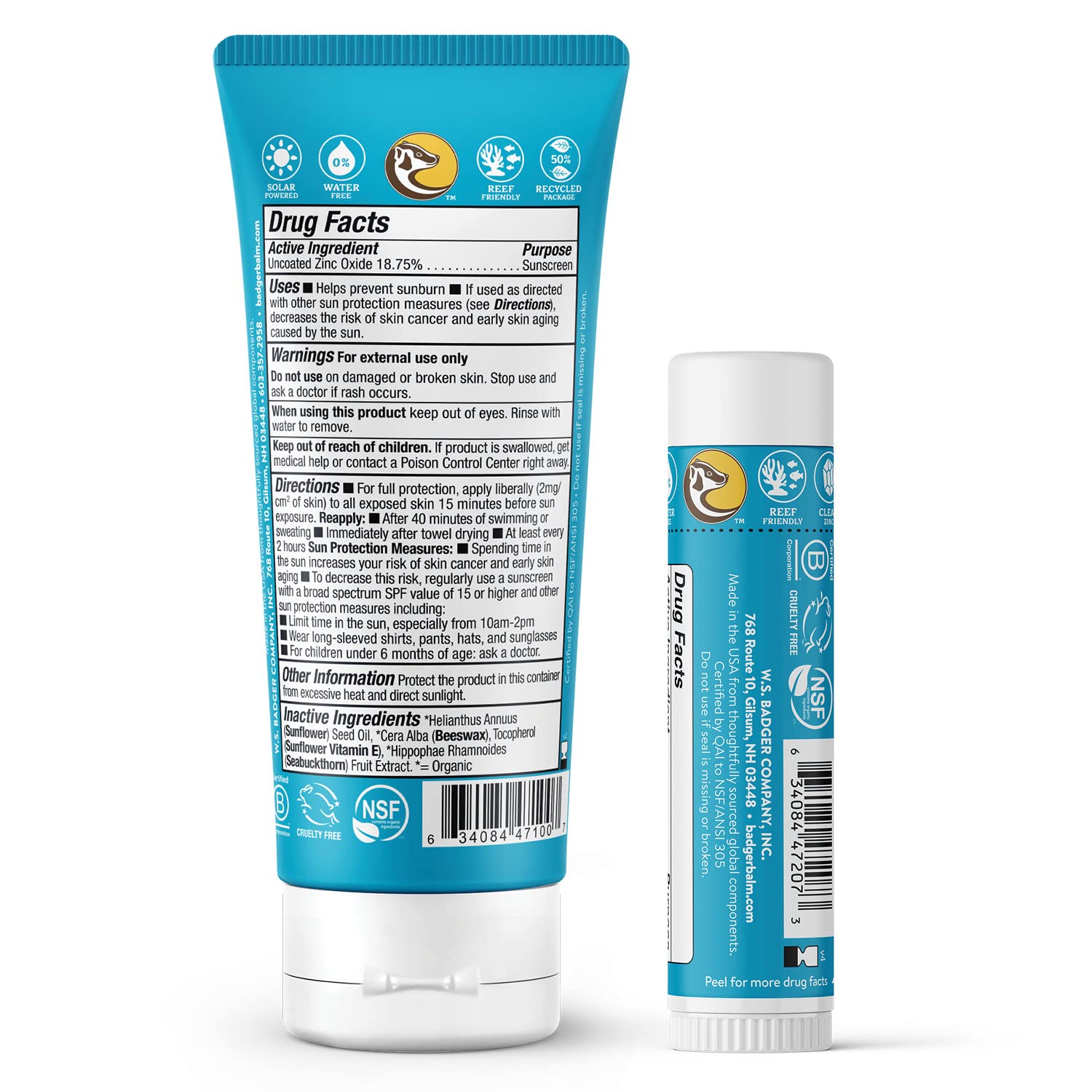 Badger SPF 35 face stick for easy spot coverage