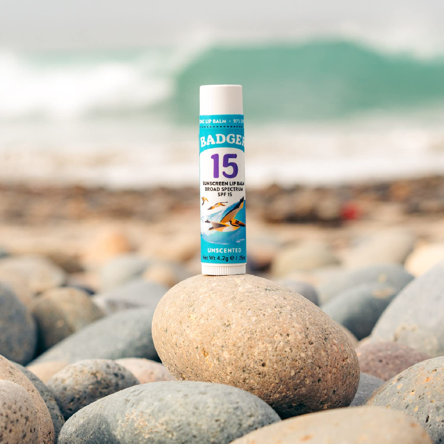Badger reef-safe lip balm from a US-based, cruelty-free brand.