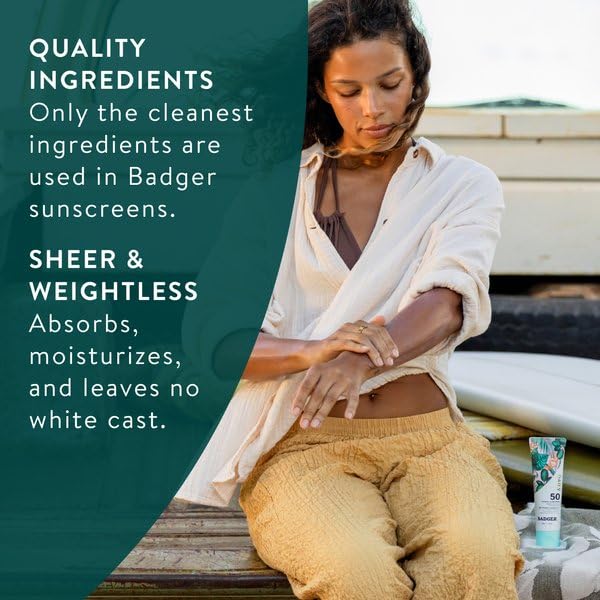 Badger SPF 50 Daily Mineral Sunscreen unscented and fragrance-free