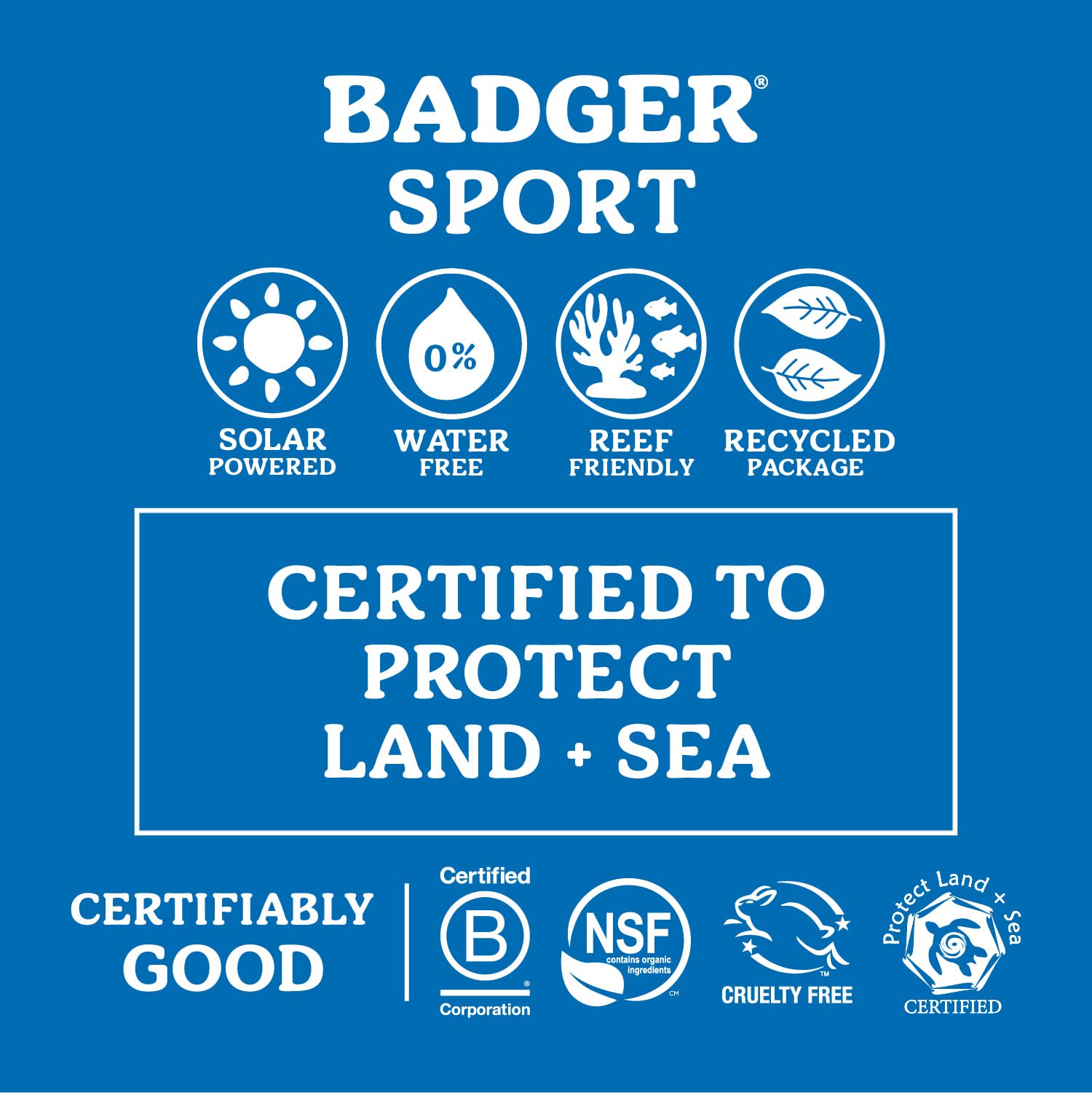 Badger Sport Sunscreen shows 80-minute water resistance during activity