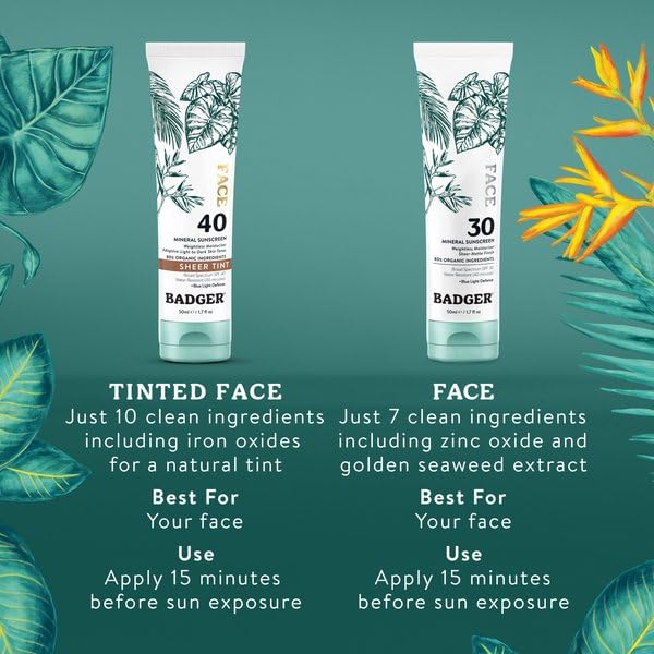 Badger unscented tint keeps fragrance-free protection suitable for sensitive skin