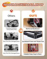 BADGOAL shatterproof backboard and anti-impact frame reduce noise and wear