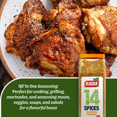 Grilled meat enhanced by Badia seasoning for richer aroma and depth.