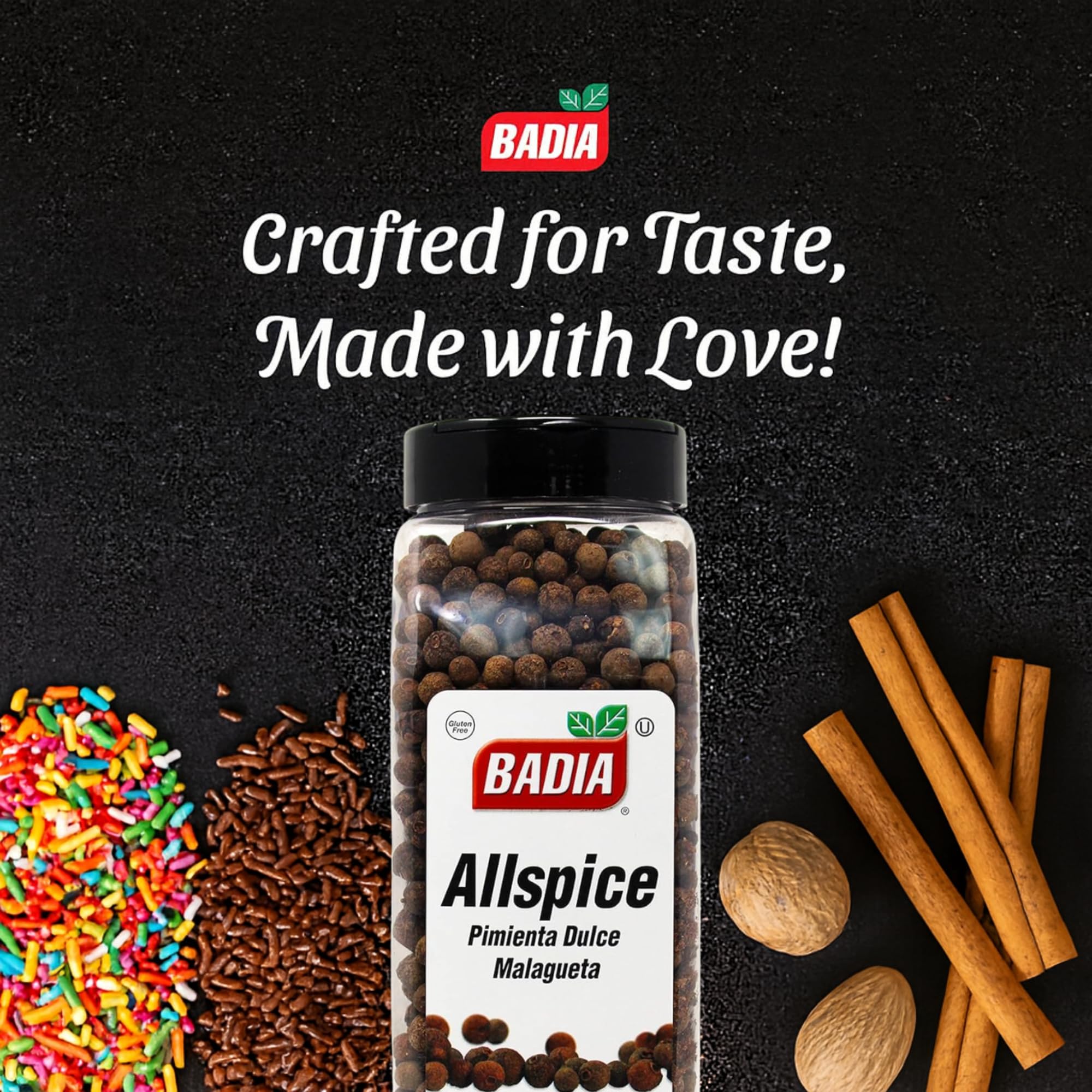 Badia Allspice Whole ground for desserts adds fresh flavor.