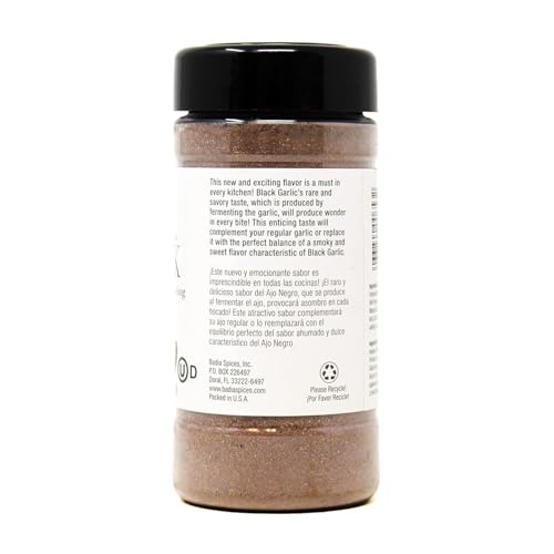 Badia Black Garlic Seasoning being poured for easy seasoning of meats and vegetables