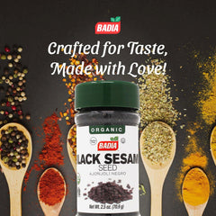 Badia black sesame seeds sprinkled on a salad for nutty crunch
