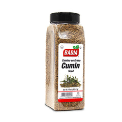 Badia Cumin Seeds bottle front for versatile seasoning across cuisines.