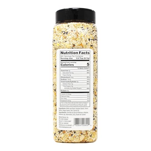 Close-up of sesame and poppy seeds in Badia seasoning for crunch