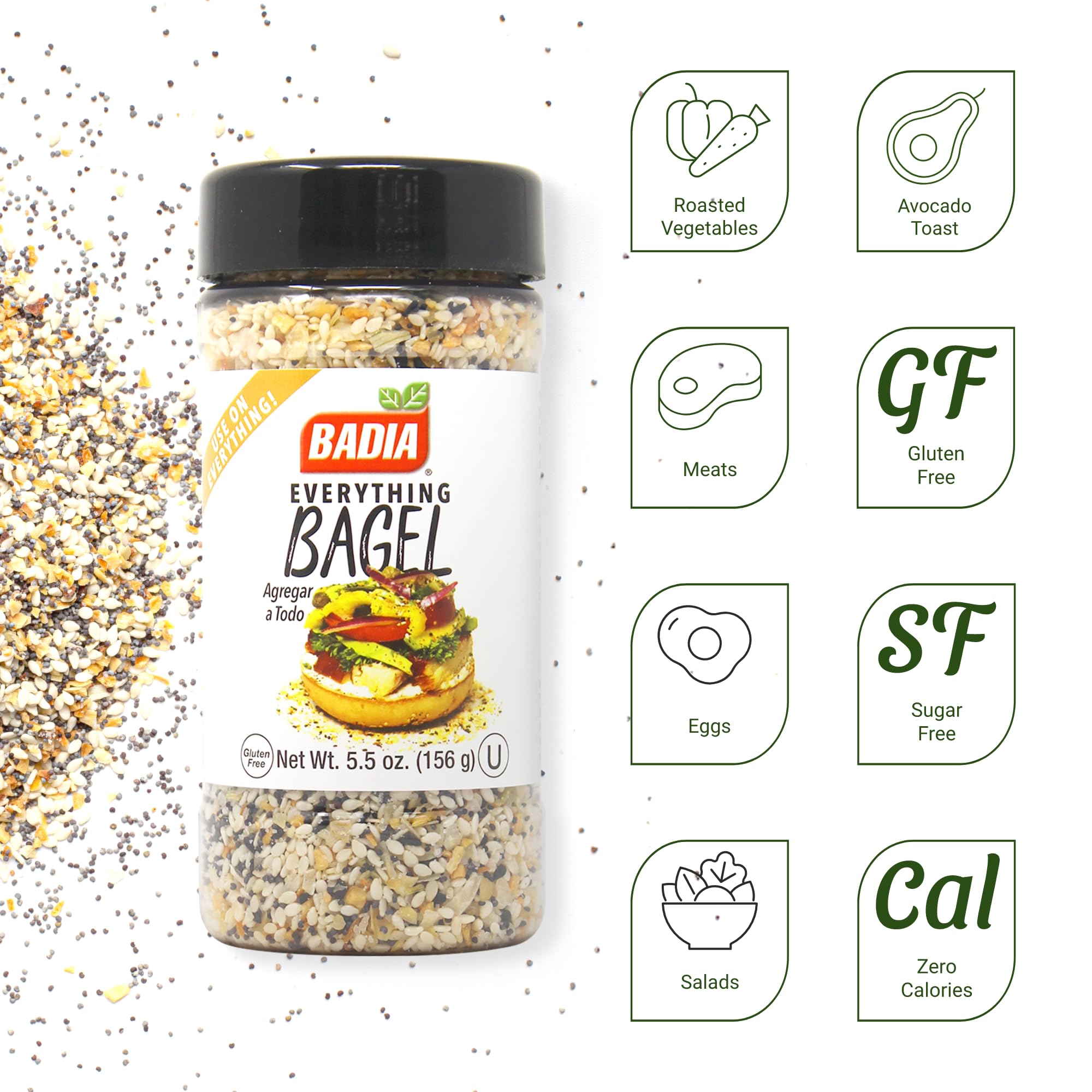 Badia Everything Bagel Seasoning spoon ready for savory meals.