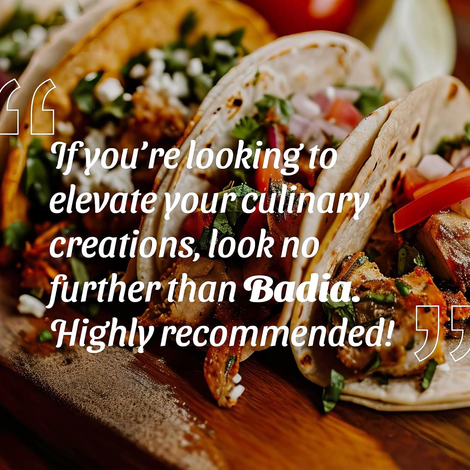 Badia Fajita Seasoning pan with fajitas sizzling on skillet.