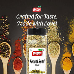 Badia fennel seeds toasted spice blend visually shows seeds that enhance curries and roasts.
