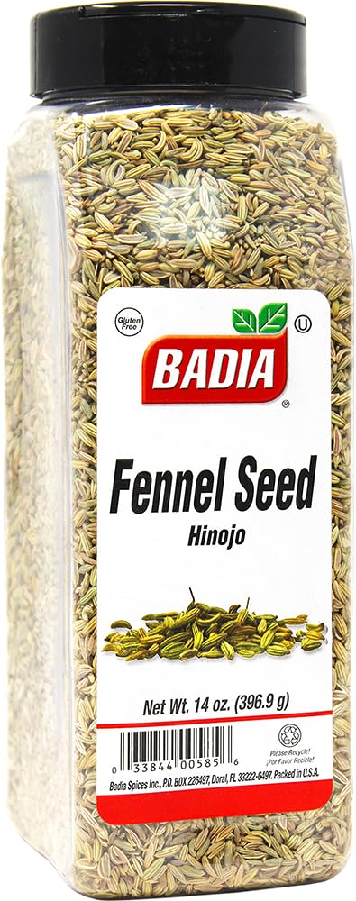 Badia fennel seeds whole bottle, aromatic for versatile cooking.
