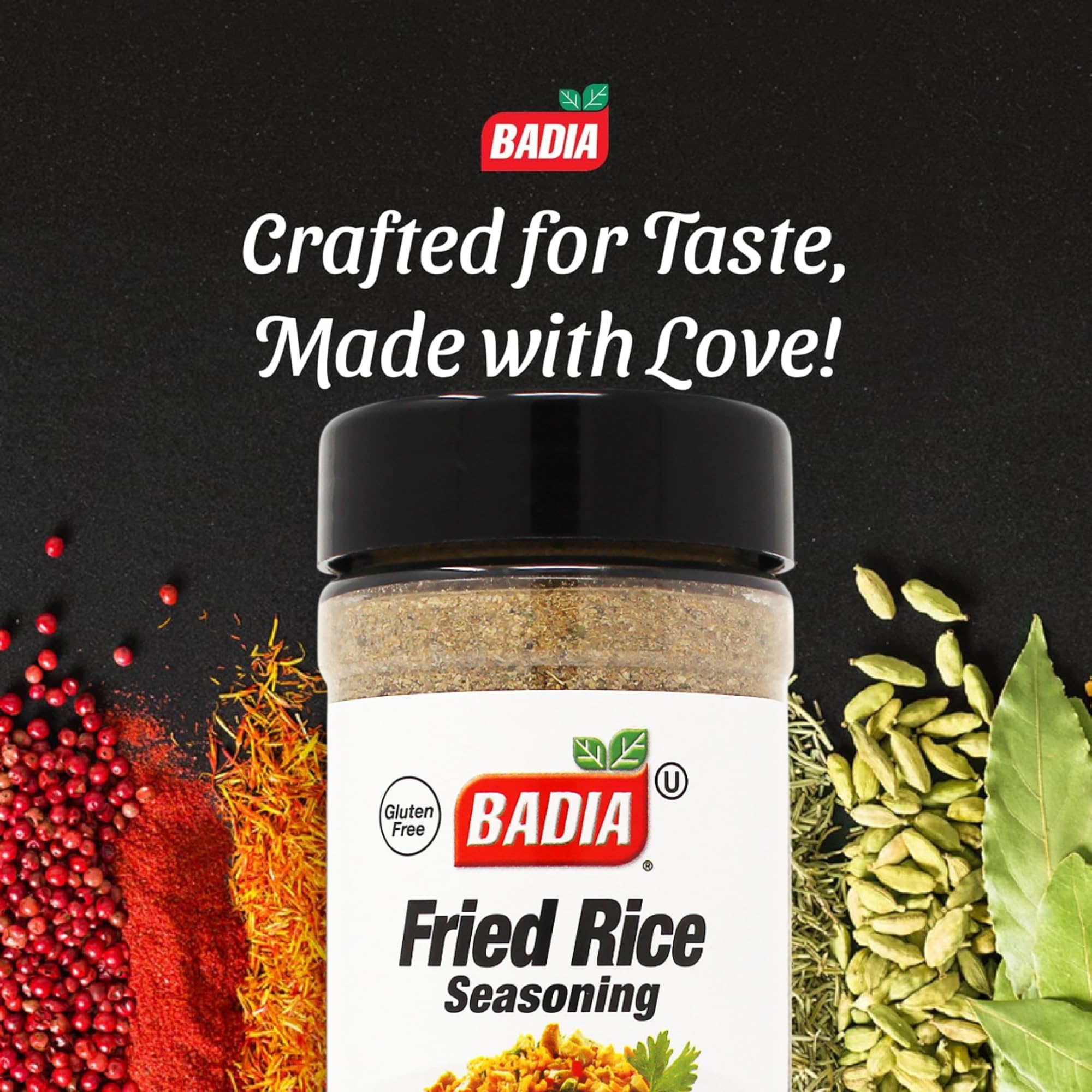 Badia Fried Rice Seasoning dusted over freshly cooked fried rice.
