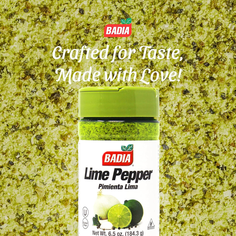 Badia Lime Pepper sprinkled on vegetables for zesty boost