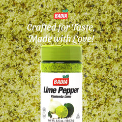 Badia Lime Pepper sprinkled on vegetables for zesty boost