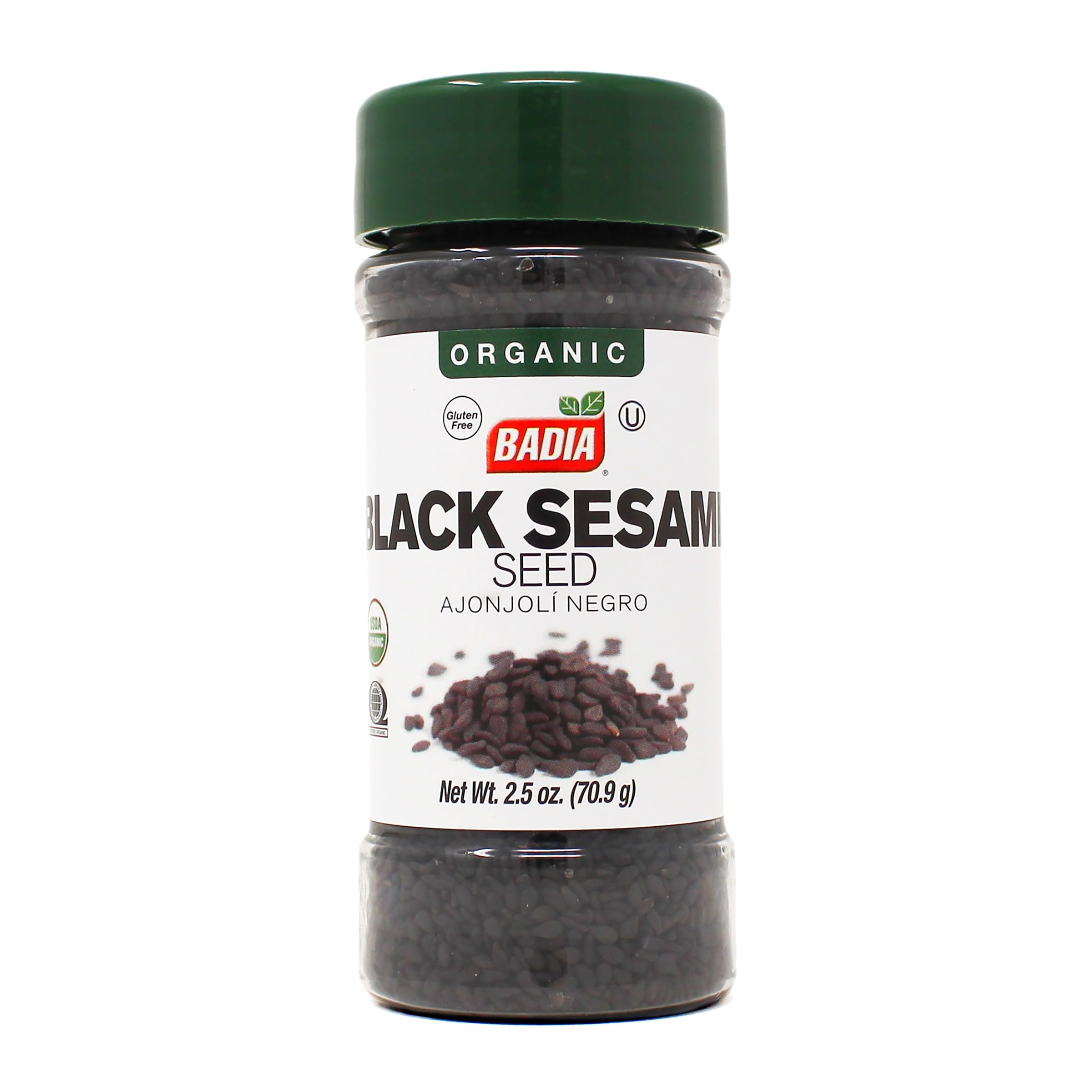 Badia Organic Black Sesame Seeds bottle in pantry for easy use and freshness