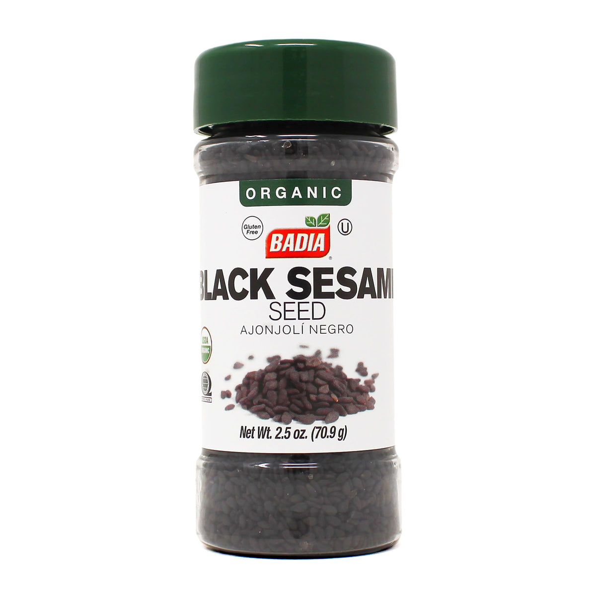 Badia Organic Black Sesame Seeds bottle in pantry for easy use and freshness