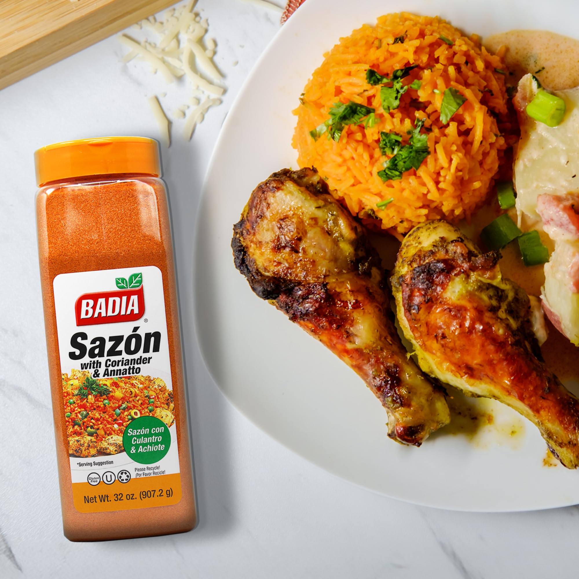Meat dish demonstrates savory boost from Badia Sazón for depth and aroma.