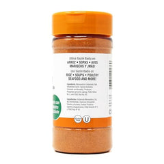 Rice with Badia Sazón shows a vibrant golden hue and savory notes.