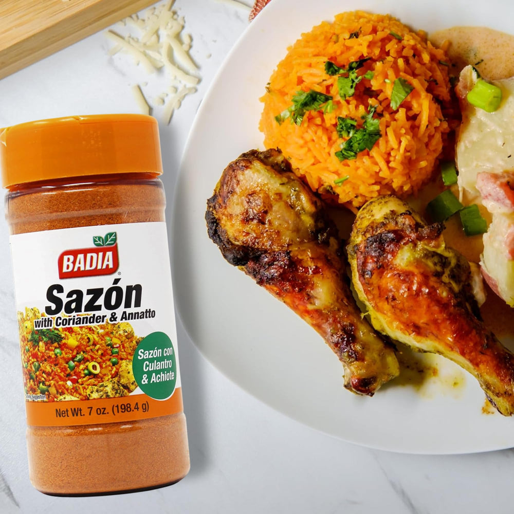 Hearty stew finished with Badia Sazón for warm color and aroma.