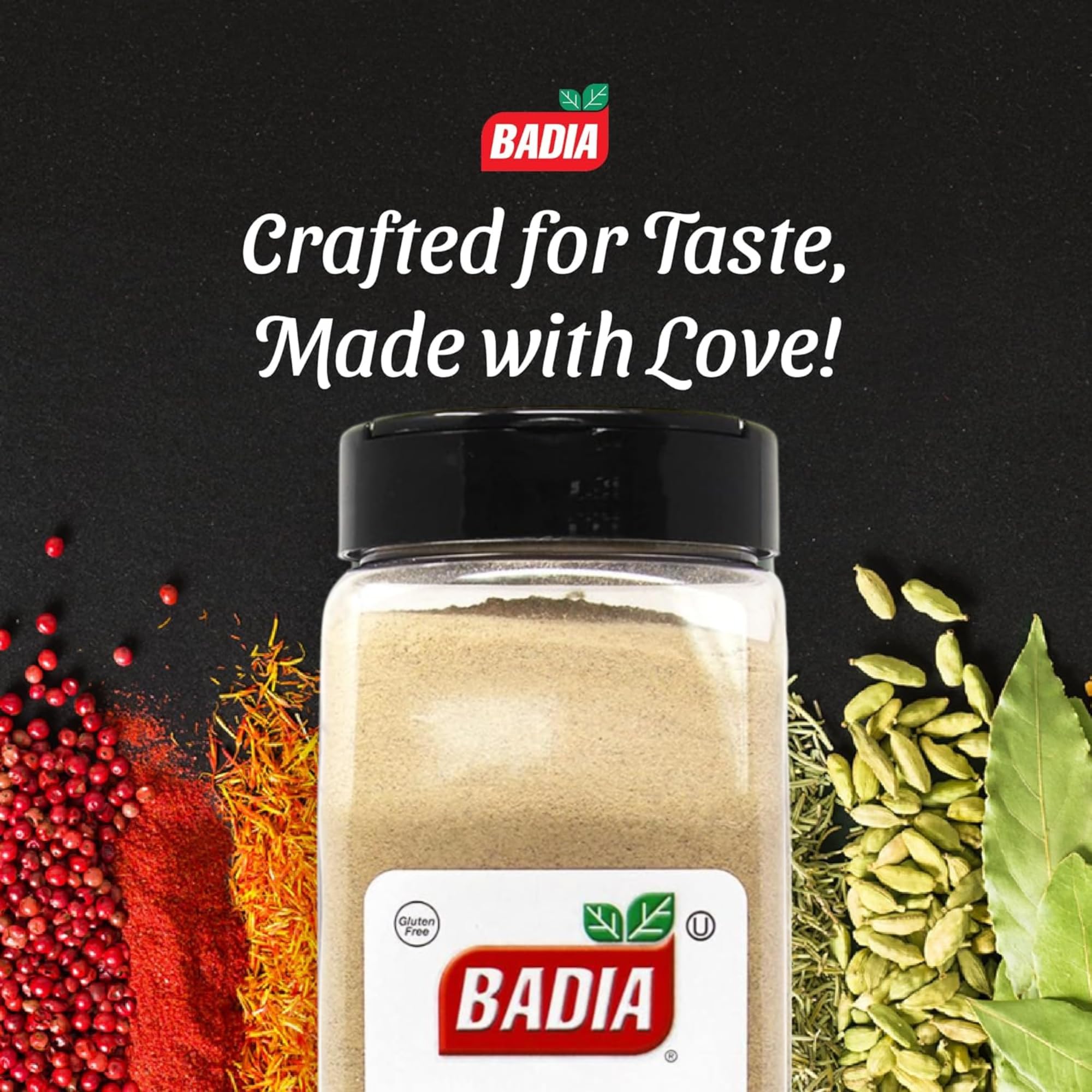 Close view of Badia white pepper ground texture, subtle heat for poultry.