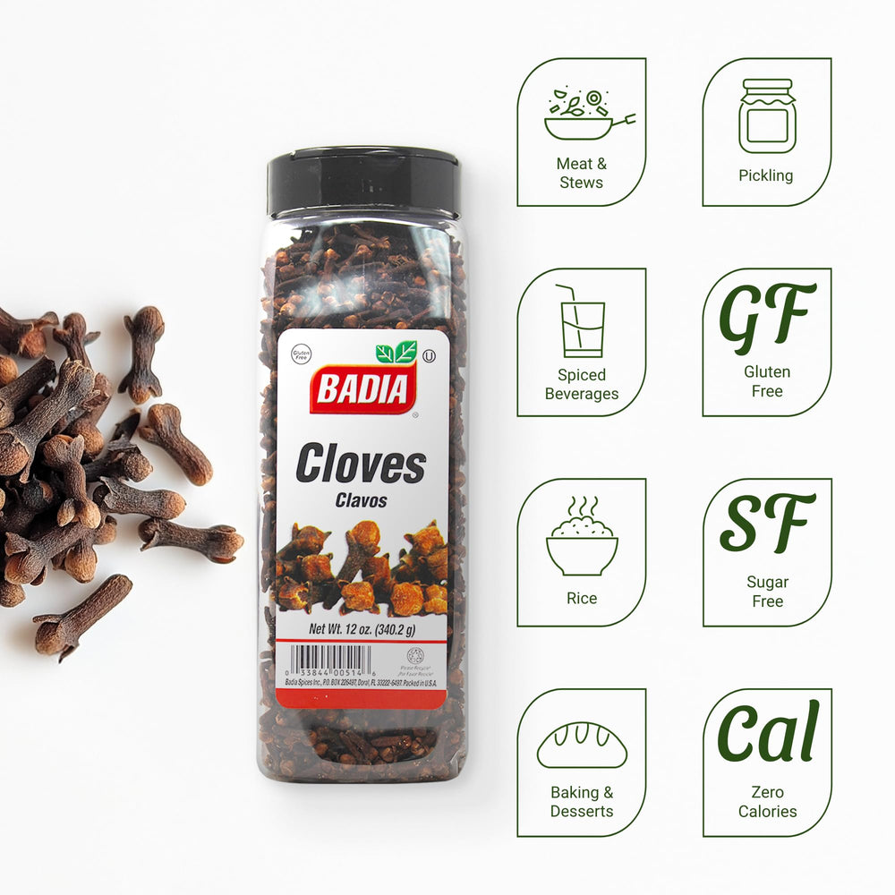 Badia Whole Cloves aroma closeup highlighting warm, spicy scent.