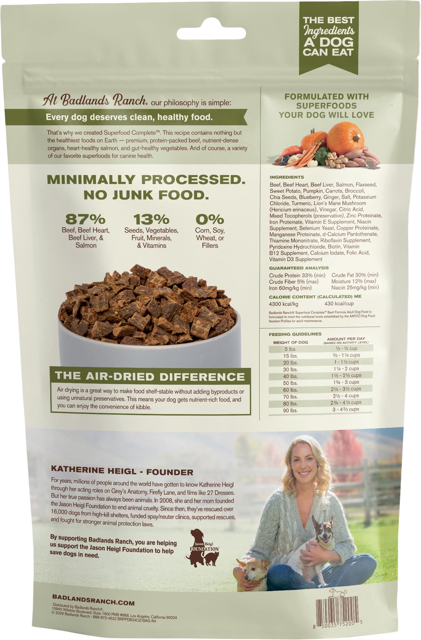 BADLANDS RANCH packaging and feeding setup for home meals