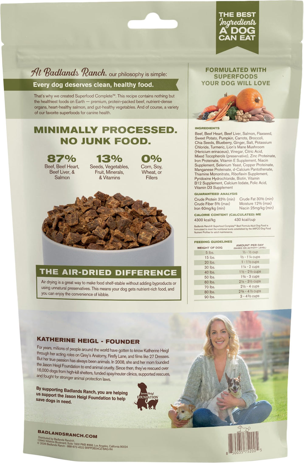 BADLANDS RANCH packaging and feeding setup for home meals
