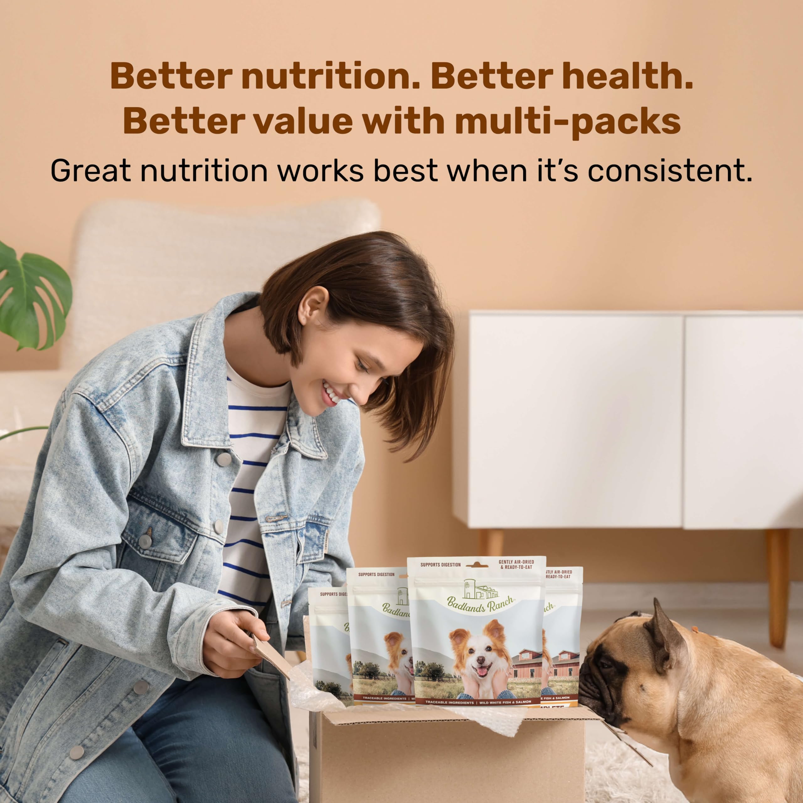 BADLANDS RANCH multi-pack-savings display for ongoing premium meals.