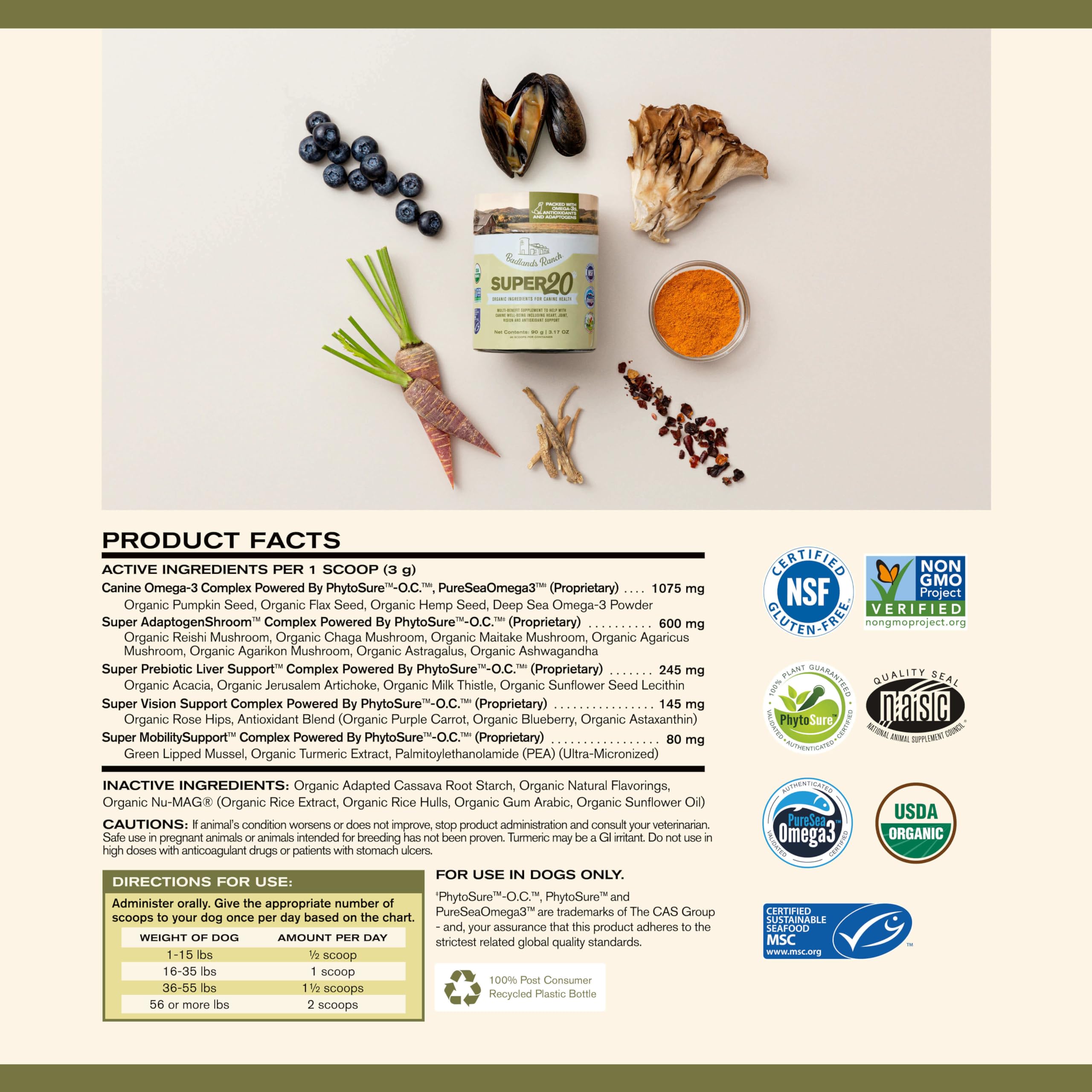 Badlands Ranch Super20 near eye emphasizes antioxidant eye health.