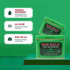 Bag Balm dry nose care close-up demonstrates moisture for dry noses.
