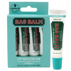 Bag Balm fragrance-free lip balm pack of four tubes for daily hydration.