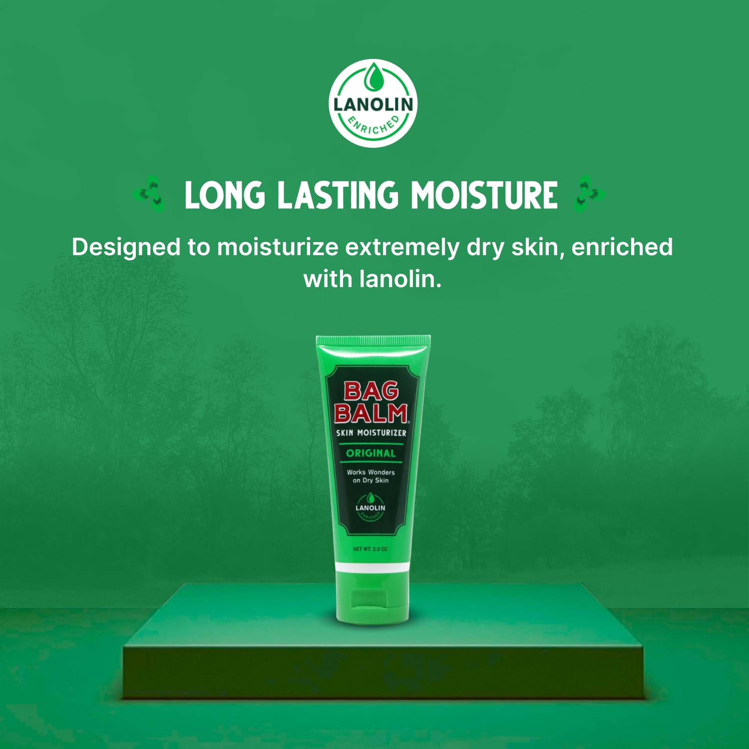 Bag Balm being applied to dry hands for smoothing relief.
